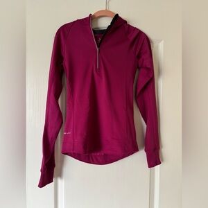 Nike Pink Fitted Long Sleeve Zip-Up Top